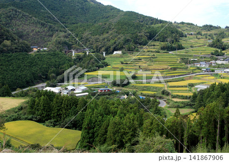 里山の棚田のある風景 141867906