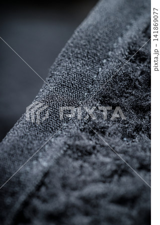 The texture of black terry fleece with a cuff The texture of black terry fleece with a cuff 141869077