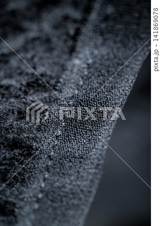 The texture of black terry fleece with a cuff The texture of black terry fleece with a cuff 141869078