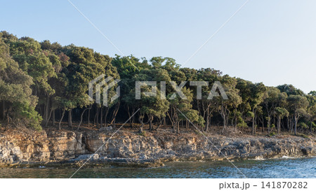 Beautiful view from the boat to the island in the sea Beautiful view from the boat to the island in the sea 141870282