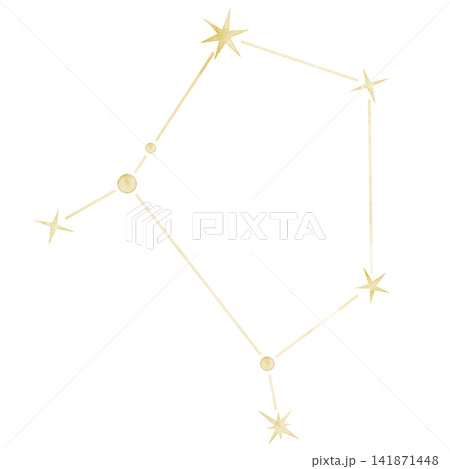 Libra watercolor constellation illustration on isolated background. Golden zodiac star map for astrology, horoscope, nursery decor, celestial collections and fantasy designs. Libra watercolor constellation illustration on isolated background. Golden zodiac star map for astrology, horoscope, nursery decor, celestial collections and fantasy designs. 141871448