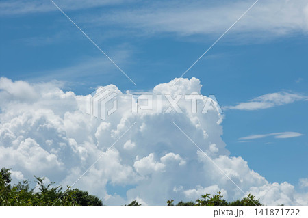 夏の青空と白い雲 141871722