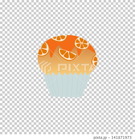 Illustration of an orange muffin Illustration of an orange muffin 141871973