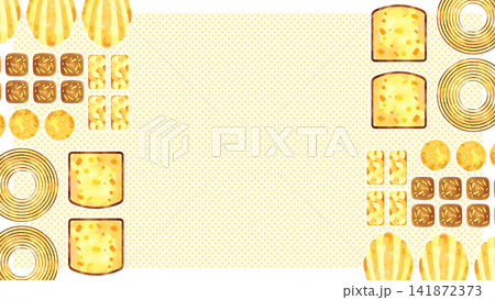 プレーンな焼き菓子のイラストの背景素材 プレーンな焼き菓子のイラストの背景素材 141872373