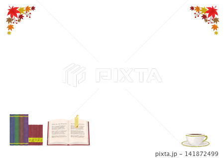 読書の秋とコーヒーのフレーム 141872499