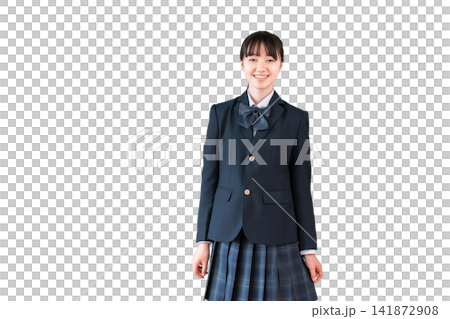 Junior high and high school girls in their school uniforms Junior high and high school girls in their school uniforms 141872908