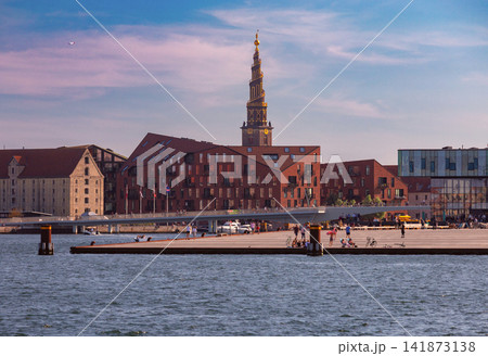 Church of Our Saviour Tower and Waterfront in Copenhagen Denmark Church of Our Saviour Tower and Waterfront in Copenhagen Denmark 141873138