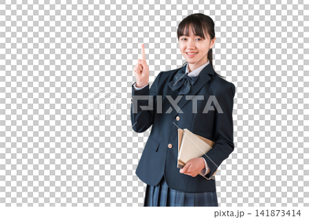教科書を持つ制服姿の小学生,中学生,高校生の女子生徒 教科書を持つ制服姿の小学生,中学生,高校生の女子生徒 141873414