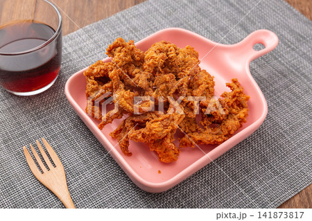 sichuan Style Crispy Fried Chicken Skin Spicy Deep Fried Crunchy Poultry Snack sichuan Style Crispy Fried Chicken Skin Spicy Deep Fried Crunchy Poultry Snack 141873817