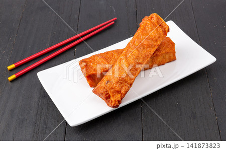 traditional Chinese Chicken Meat Rolls Sliced Steamed Seasoned Poultry Loaf Ham 141873823