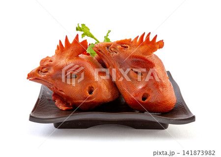 five-Spice Smoked Chicken Head, Traditional Chinese Braised Delicacy five-Spice Smoked Chicken Head, Traditional Chinese Braised Delicacy 141873982
