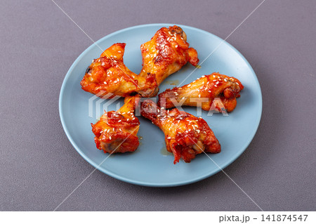 spicy Orleans Chicken Wingettes, Asian Style Roasted Chicken Wings 141874547