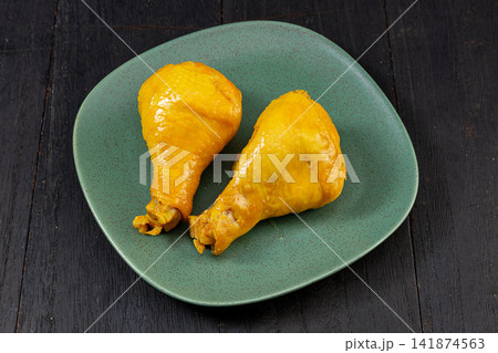 guangdong Salt Baked Chicken Drumsticks Traditional Cantonese Steamed Yellow Feathery Poultry Legs 141874563