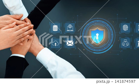 Collaboration of Diverse Hands in a Secure Digital Environment with Cybersecurity Icons and a Shield Symbolizing Data Protection and Safety Awareness Gluon Collaboration of Diverse Hands in a Secure Digital Environment with Cybersecurity Icons and a Shield Symbolizing Data Protection and Safety Awareness Gluon 141874597