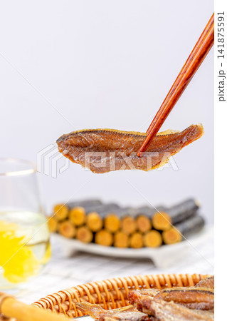 crispy Dried Fish Snack with Golden Fried Texture crispy Dried Fish Snack with Golden Fried Texture 141875591
