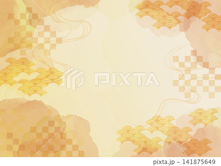 秋 紅葉の水彩背景イラスト 秋 紅葉の水彩背景イラスト 141875649