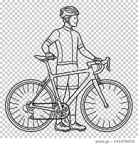 ロードバイクと男性 ロードバイクと男性 141876058