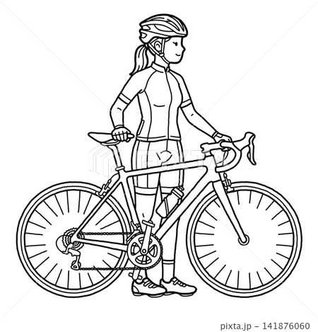 ロードバイクと女性 ロードバイクと女性 141876060