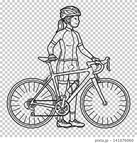 ロードバイクと女性 ロードバイクと女性 141876060