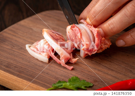 cooked Pork Cartilage with Tender Crunchy Texture cooked Pork Cartilage with Tender Crunchy Texture 141876350