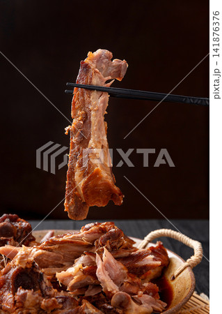 braised Pork Bone Meat with Rich Gelatinous Texture braised Pork Bone Meat with Rich Gelatinous Texture 141876376