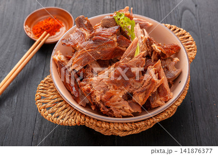 braised Pork Bone Meat with Rich Gelatinous Texture braised Pork Bone Meat with Rich Gelatinous Texture 141876377
