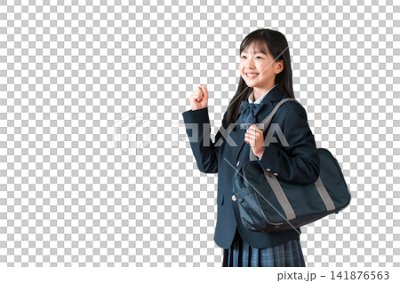Elementary, middle, and high school girls in blazers making a victory pose. Elementary, middle, and high school girls in blazers making a victory pose. 141876563