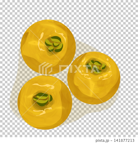 Indian Peda Milk Sweet Balls with Pistachio Illustration Indian Peda Milk Sweet Balls with Pistachio Illustration 141877213