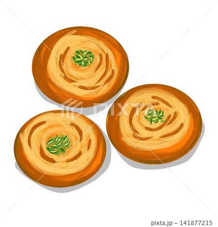 Indian Ghevar Rajasthani Honeycomb Sweet with Pistachio Illustration 141877215
