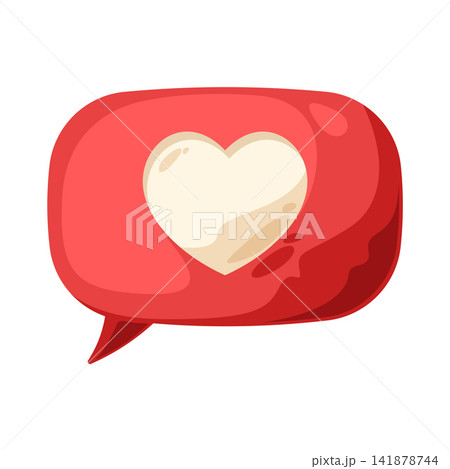 Illustration of Heart Sticker Inside Chat Bubble Illustration of Heart Sticker Inside Chat Bubble 141878744