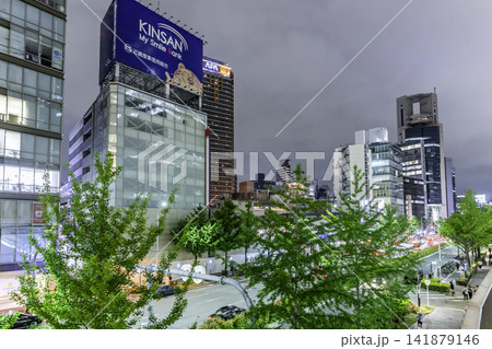 大阪夜景　梅田　御堂筋　あいおいニッセイ同和損保フェニックスタワー　大阪府大阪市 141879146