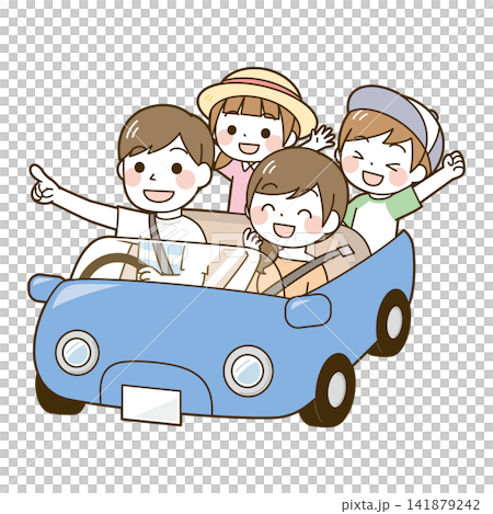 A family going out by car in the summer A family going out by car in the summer 141879242