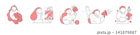 Shopping And E-commerce Promotion For Retail Business Vector Illustration Set Shopping And E-commerce Promotion For Retail Business Vector Illustration Set 141879887