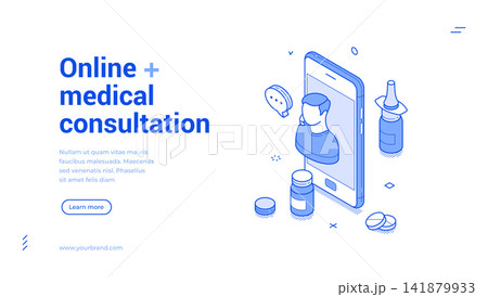Online Medical Consultation And Telehealth Isometric Banner Vector Illustration Online Medical Consultation And Telehealth Isometric Banner Vector Illustration 141879933