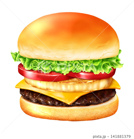 野菜たっぷりのチーズバーガー 141881379
