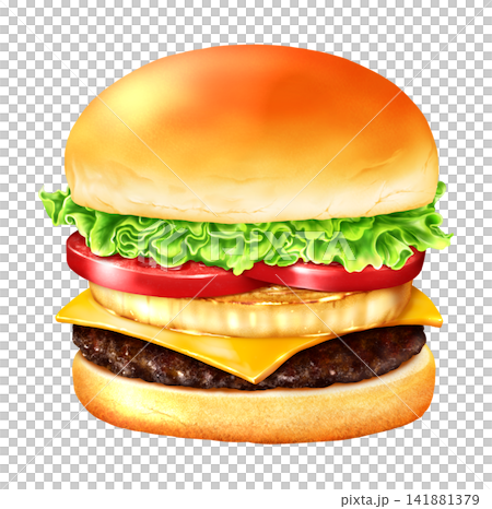 野菜たっぷりのチーズバーガー 141881379