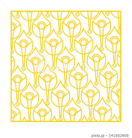 Art deco seamless pattern with geometric floral shapes Art deco seamless pattern with geometric floral shapes 141882608