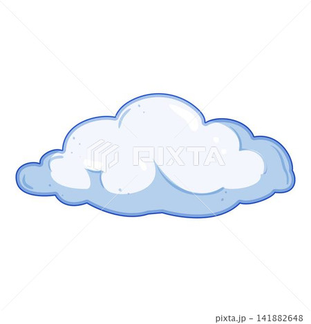 Fluffy cartoon cloud floating in the sky 141882648