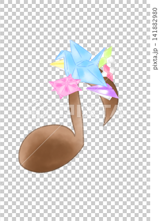 折り紙の付いた音符 折り紙の付いた音符 141882980