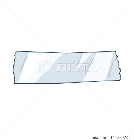 Transparent adhesive tape piece cutout with jagged edges Transparent adhesive tape piece cutout with jagged edges 141883209
