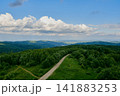 Winding Road and Wind Farm Landscape 141883253