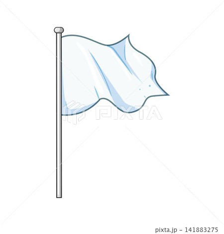 White flag waving symbol of peace and surrender White flag waving symbol of peace and surrender 141883275