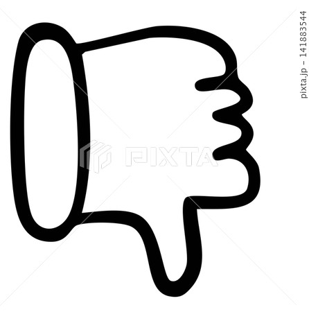 Hand drawn thumb down for hand sign, symbol, sign of no, bad, rejection or dislikes, disapproval of something, gesture, sticker, social media post, decoration, icon, mood, feeling, emotion, expression Hand drawn thumb down for hand sign, symbol, sign of no, bad, rejection or dislikes, disapproval of something, gesture, sticker, social media post, decoration, icon, mood, feeling, emotion, expression 141883544
