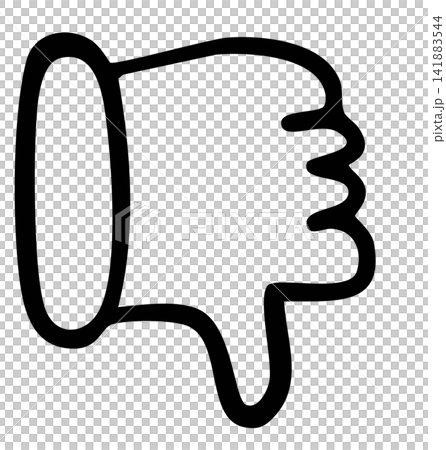 Hand drawn thumb down for hand sign, symbol, sign of no, bad, rejection or dislikes, disapproval of something, gesture, sticker, social media post, decoration, icon, mood, feeling, emotion, expression Hand drawn thumb down for hand sign, symbol, sign of no, bad, rejection or dislikes, disapproval of something, gesture, sticker, social media post, decoration, icon, mood, feeling, emotion, expression 141883544