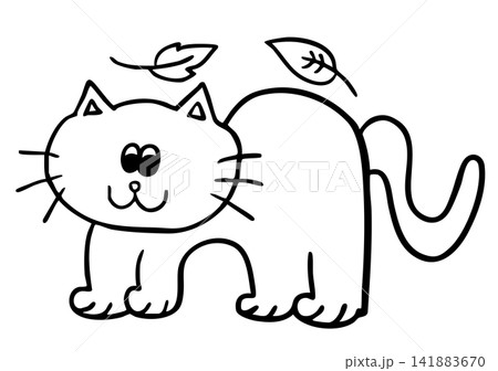 Hand drawn cat outline for kid colouring book, painting, kitten cartoon, characters, comic, mascot, stickers, tattoo, pet shop, vet, animal, home decor, house, yard, playtime, brooch, pin, icon, room Hand drawn cat outline for kid colouring book, painting, kitten cartoon, characters, comic, mascot, stickers, tattoo, pet shop, vet, animal, home decor, house, yard, playtime, brooch, pin, icon, room 141883670