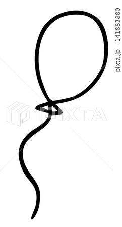 Hand drawn balloon outline for party, celebration, amusement park, picnic, outdoors, decoration, shirt print, merchandise, icon, kids and children, department store, playtime, weekends, holidays	 141883880