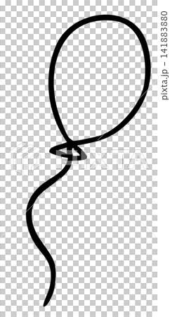 Hand drawn balloon outline for party, celebration, amusement park, picnic, outdoors, decoration, shirt print, merchandise, icon, kids and children, department store, playtime, weekends, holidays	 141883880