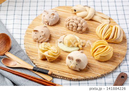 close up of preparing traditional handmade flower mo decorative dough close up of preparing traditional handmade flower mo decorative dough 141884226