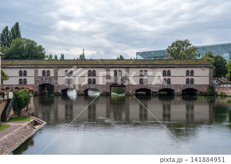 Barrage Vauban historic bridge in Strasbourg France Barrage Vauban historic bridge in Strasbourg France 141884951