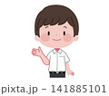 手のひらで案内する夏服制服姿の男子生徒イラスト 手のひらで案内する夏服制服姿の男子生徒イラスト 141885101